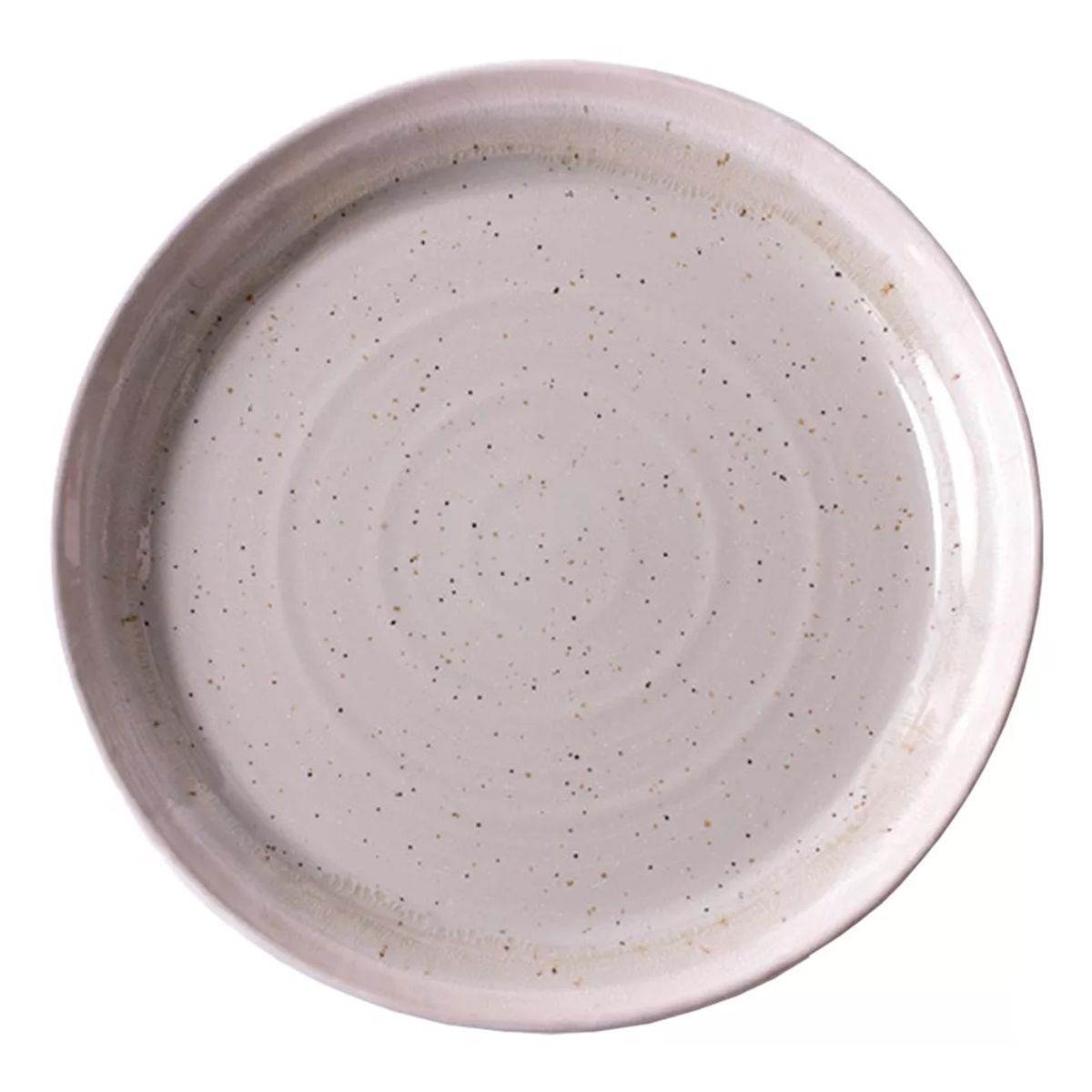 GENERICO - Plato Llano Entrada Cerámica Círculos Con Puntos 20cm X6