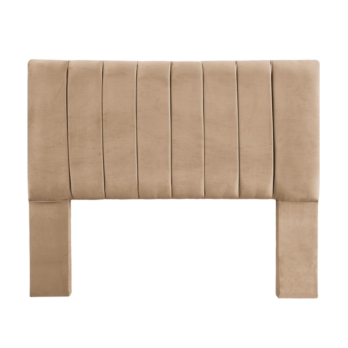 GENERICO - Respaldo De Cama 2 Plazas Tubular Felpa Beige
