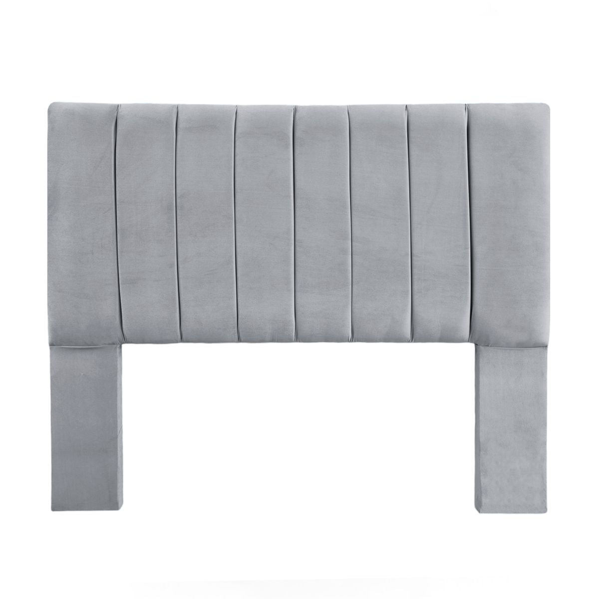 GENERICO - Respaldo De Cama 2 Plazas Tubular Felpa Gris