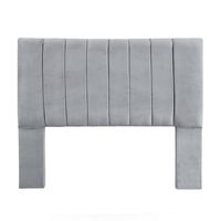 Respaldo De Cama 2 Plazas Tubular Felpa Gris