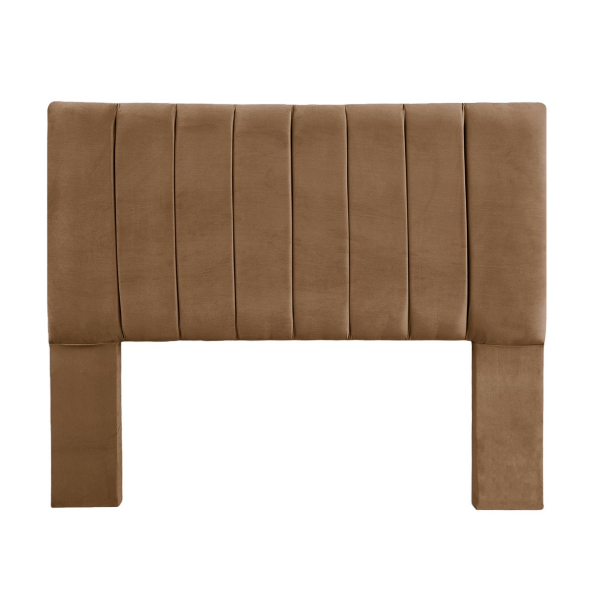 GENERICO - Respaldo De Cama 2 Plazas Tubular Felpa Café