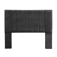 Respaldo De Cama 2 Plazas Tubular Felpa Negro