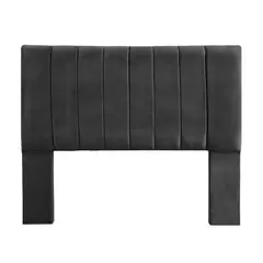 GENERICO - Respaldo De Cama 2 Plazas Tubular Felpa Negro