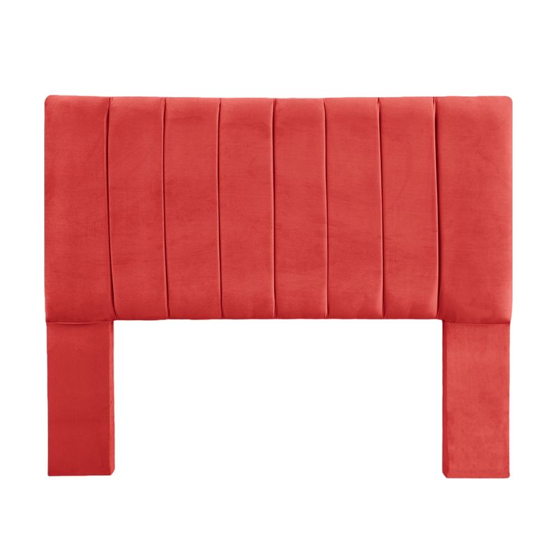GENERICO - Respaldo De Cama 2 Plazas Tubular Felpa Rojo