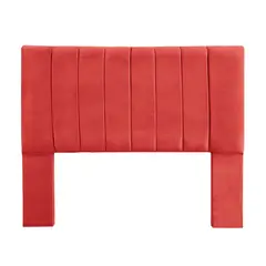 GENERICO - Respaldo De Cama 2 Plazas Tubular Felpa Rojo