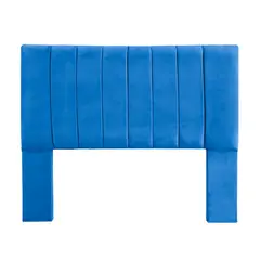GENERICO - Respaldo De Cama 2 Plazas Tubular Felpa Azul