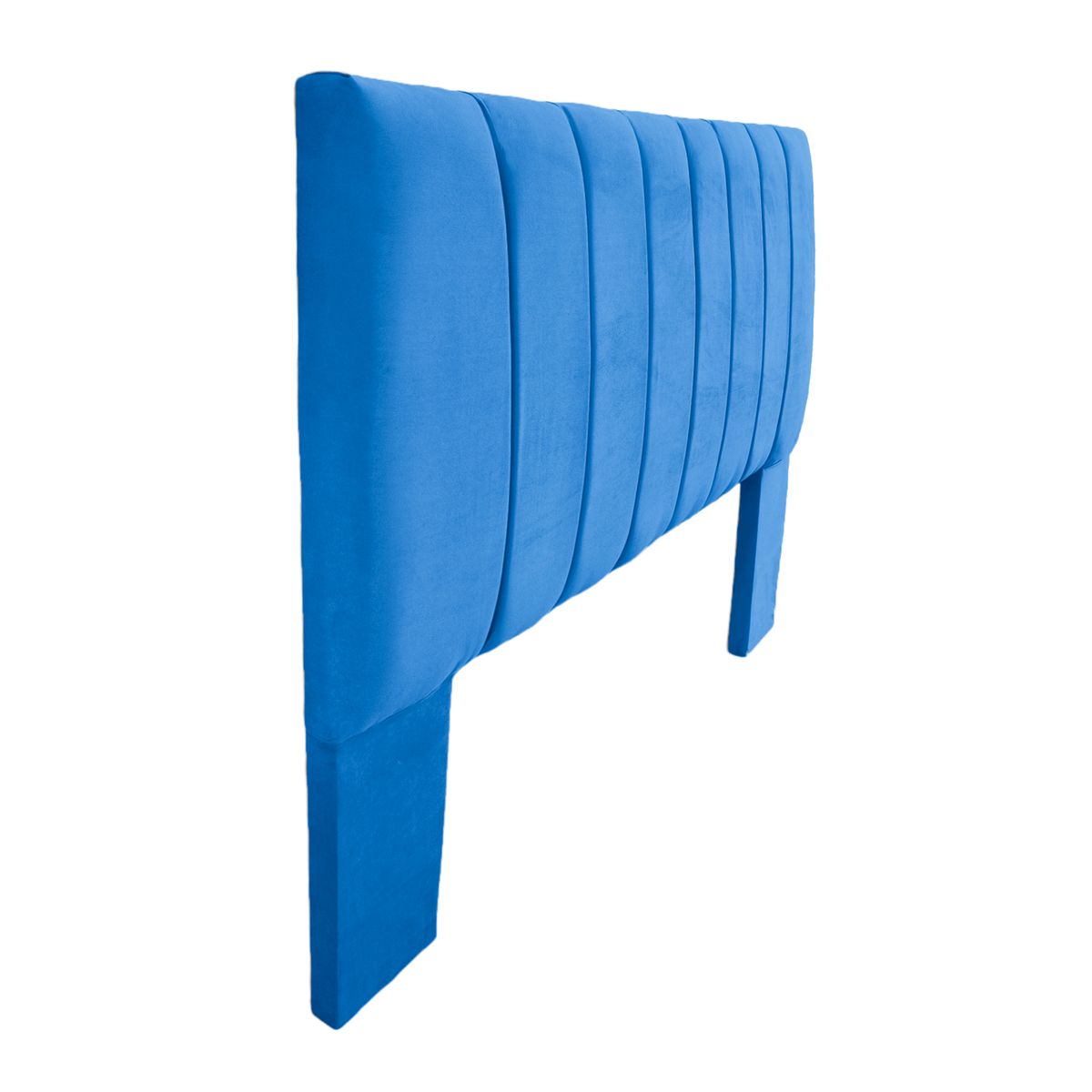 GENERICO - Respaldo De Cama 2 Plazas Tubular Felpa Azul