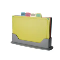 ELEONOR - Juego De 4 Tablas De Cortar De Plástico Colores Multiuso