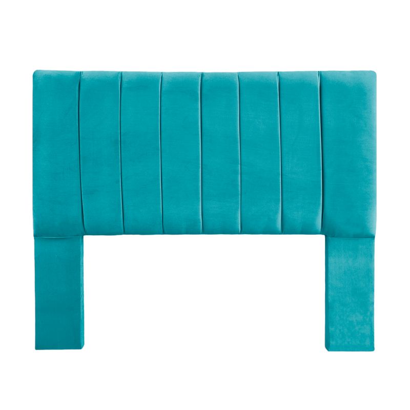 GENERICO - Respaldo De Cama 2 Plazas Tubular  Felpa Turquesa