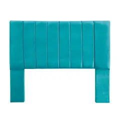 GENERICO - Respaldo De Cama 2 Plazas Tubular Felpa Turquesa
