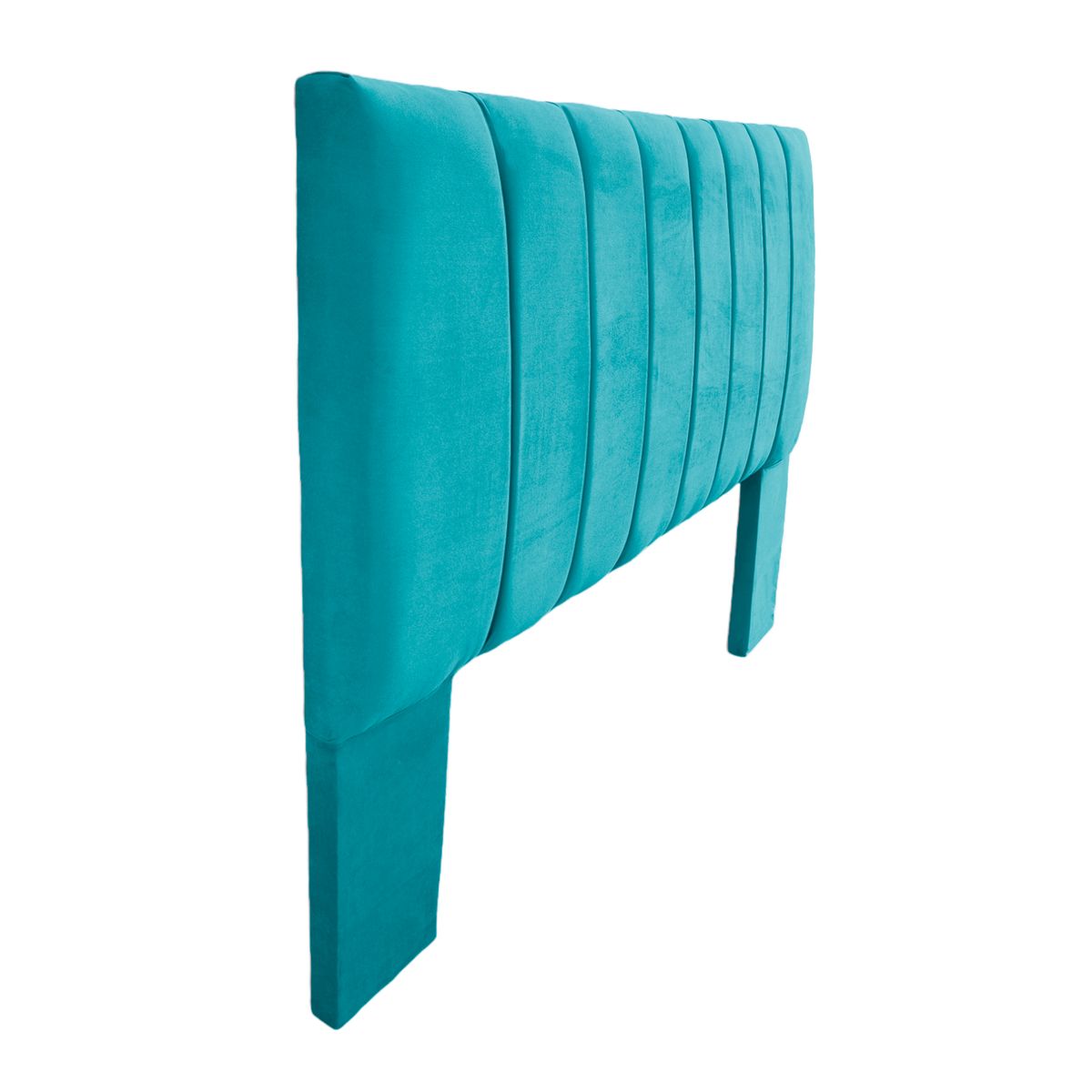 GENERICO - Respaldo De Cama 2 Plazas Tubular  Felpa Turquesa
