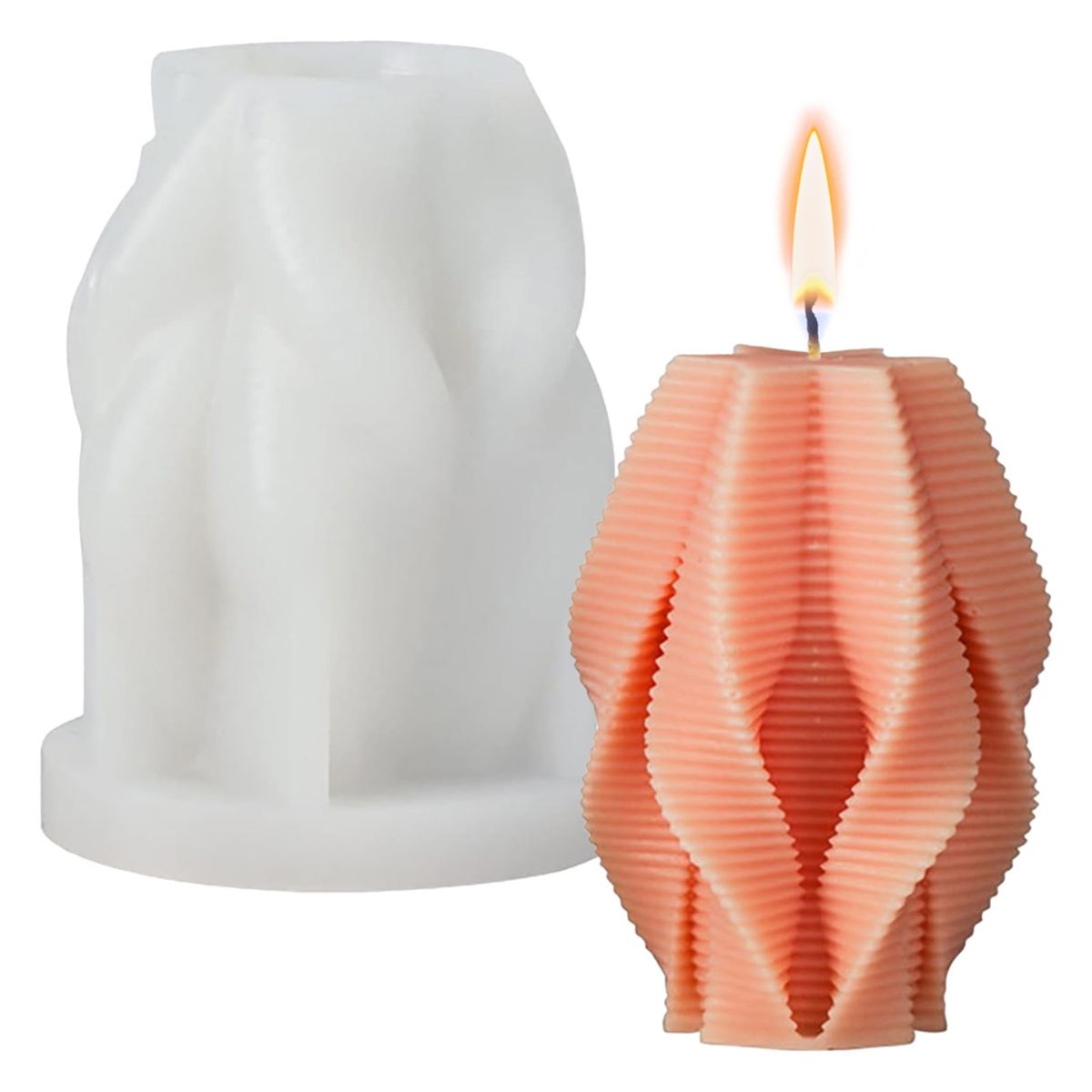 GENERICO - Molde Silicona Para Vela Forma De Pilar Espiral Remolino 3d