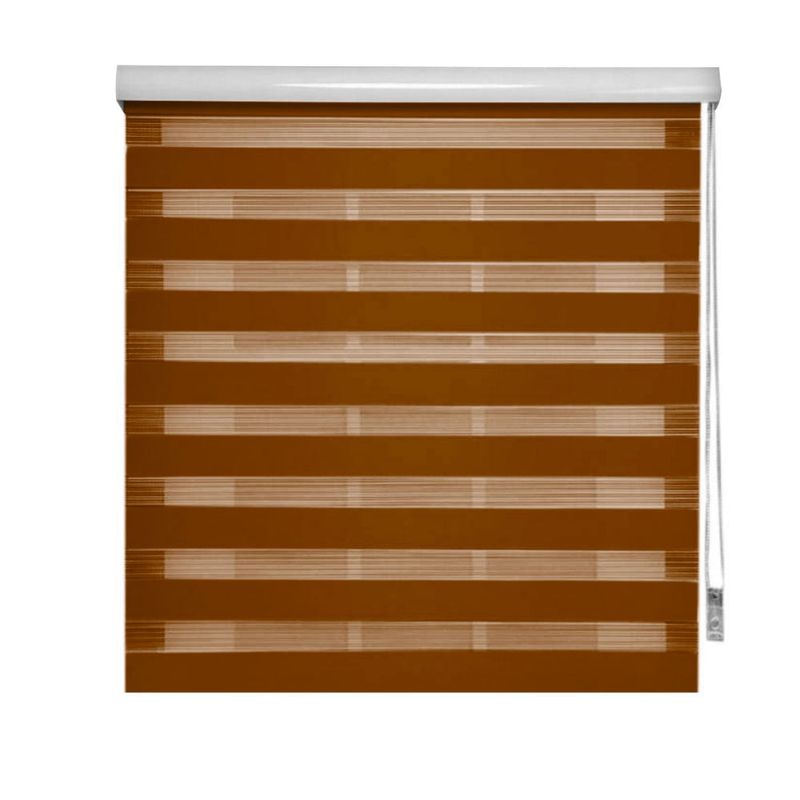 GENERICO - Cortina Roller Duo Zebra Dia Noche 150x200 Cm Cafe