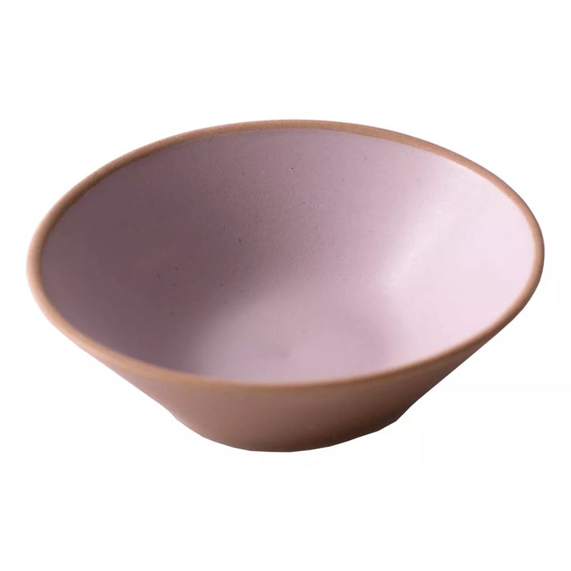 GENERICO - Pocillo Bowl Cuenco Cerámica Marrón Con Rosado 84x26mm X6