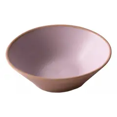 GENERICO - Pocillo Bowl Cuenco Cerámica Marrón Con Rosado 84x26mm X6