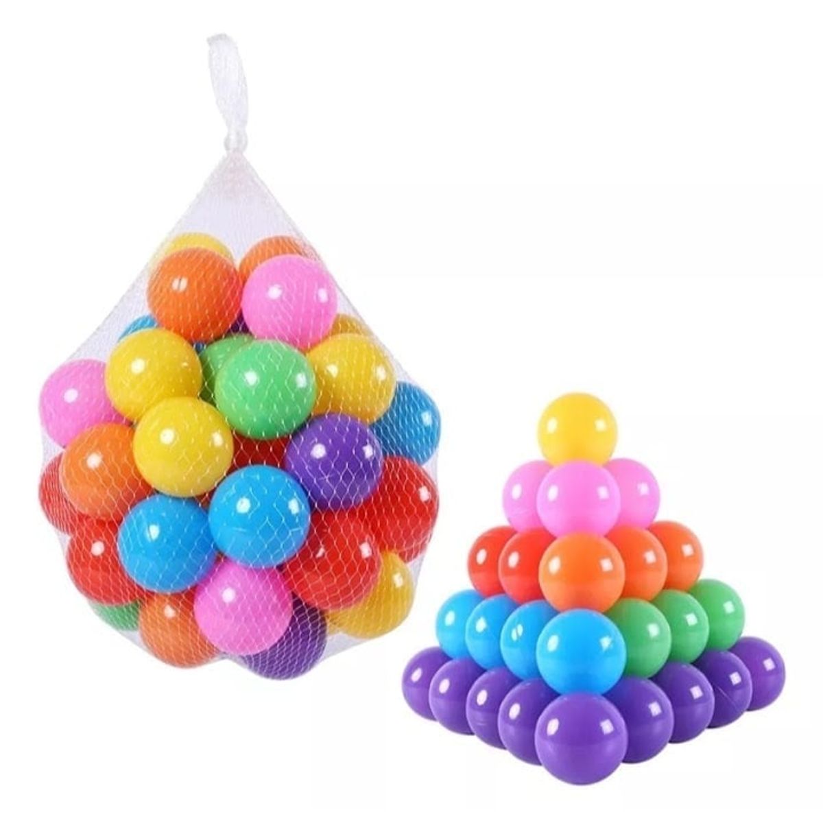 GENERICO - Pack 100 pelotas 7cm de plásticas surtidos piscina, juego