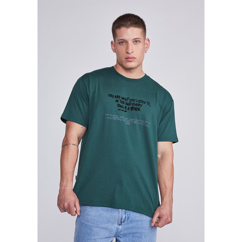 SIOUX - Polera Hombre Verde Canciones Sioux