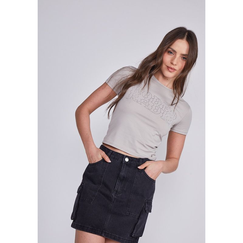 SIOUX - Polera Mujer Beige Con Strass Sioux