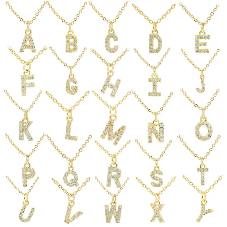 Collar Bano Oro 18k Letra Inicial Brillitos P Dorado TALLA UNICA