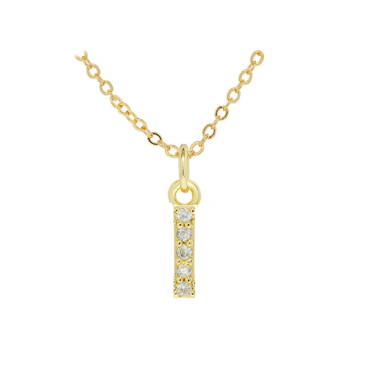 LUX JOYAS - Collar Baño Oro 18k Letra Inicial Brillitos I