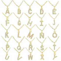 LUX JOYAS - Collar Baño Oro 18k Letra Inicial Brillitos W