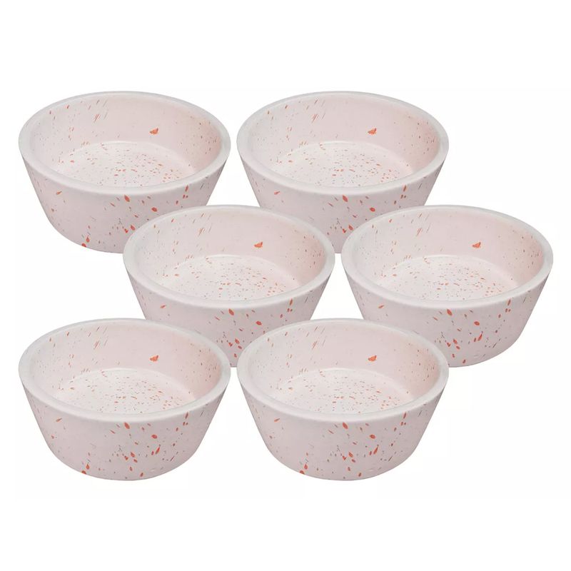 GENERICO - Pocillo Bowl Cuenco Cerámica Beige Con Manchas 104x42mm X6