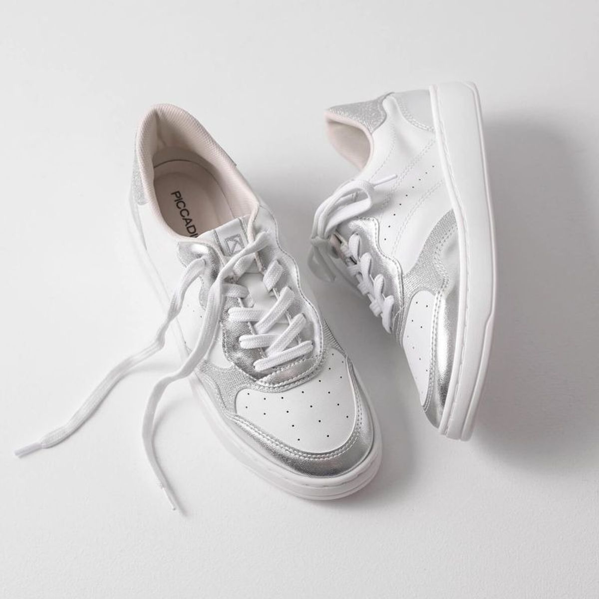 PICCADILLY - Zapatilla Urbana Mujer Blanco/Plata Beta Piccadilly