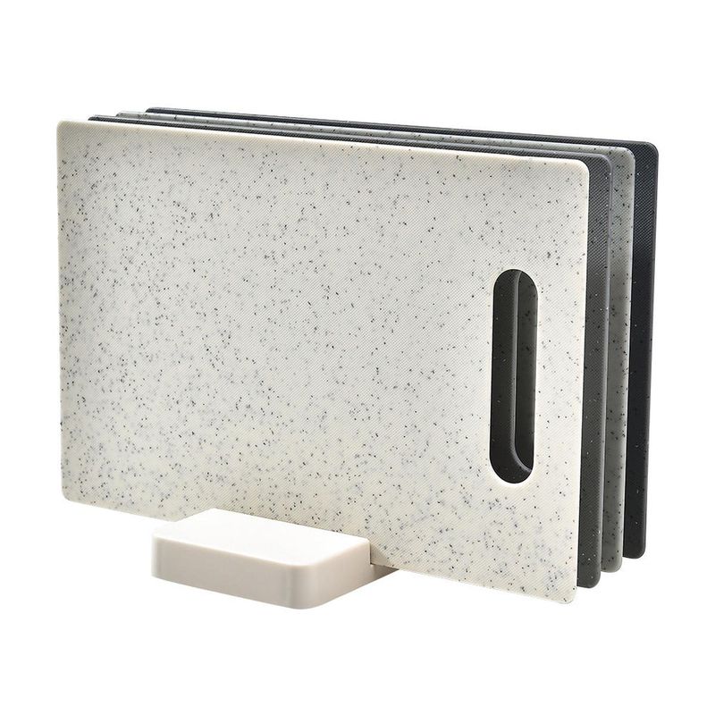 ELEONOR - Set De 4 Tablas De Cortar De Plástico Diseño Efecto Marmol