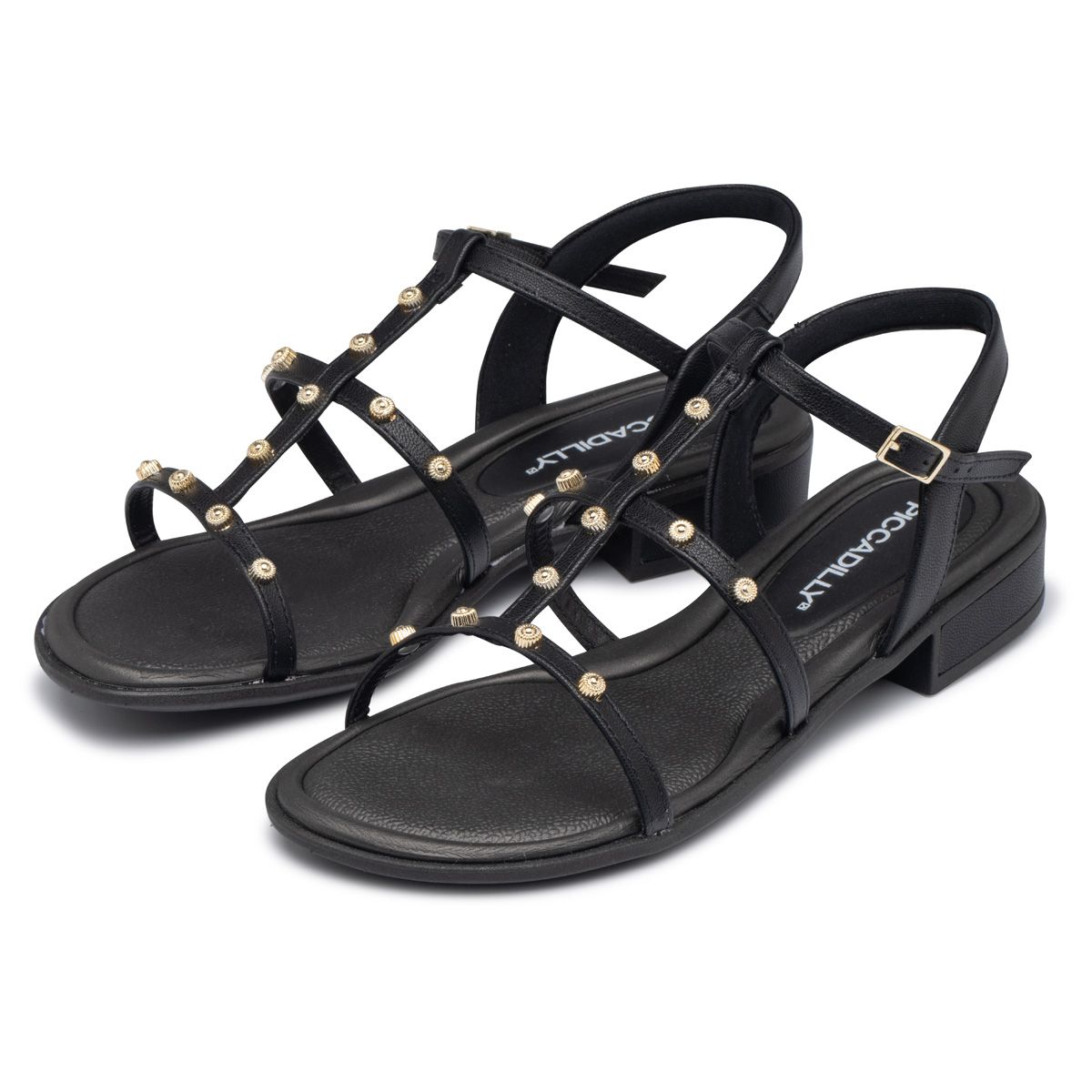 PICCADILLY - Sandalia Mujer Negro/Dorado Taila 851 Piccadilly