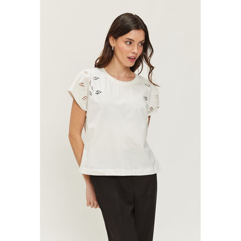 ASH - Polera Manga Corta Crudo Mujer Ash