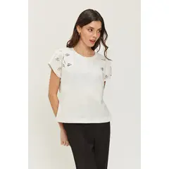 ASH - Polera Con Bordado Blanco