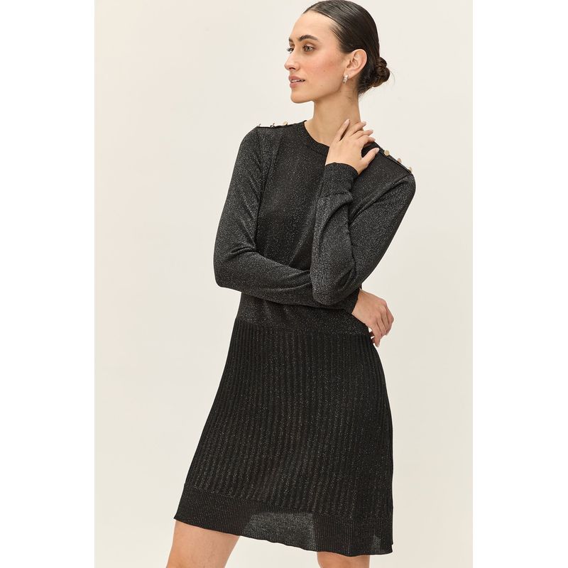 ASH - Vestido Corto Negro Mujer Ash