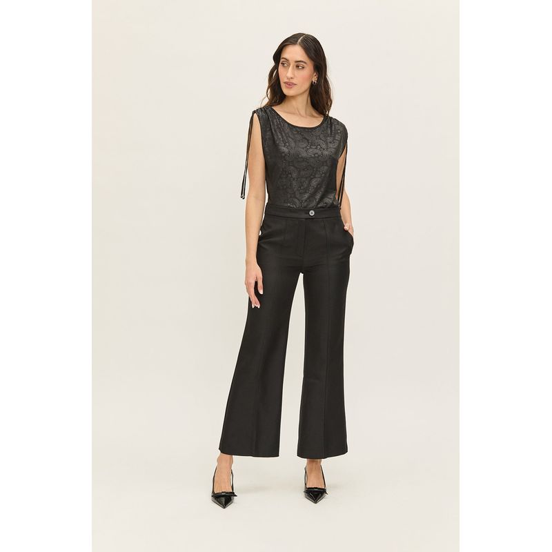 ASH - Pantalon Liso Flare Negro Ash