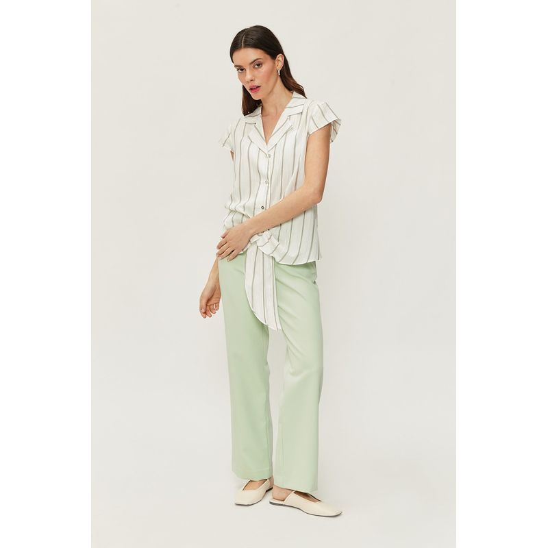 ASH - Blusa Manga Corta Crudo Mujer Ash