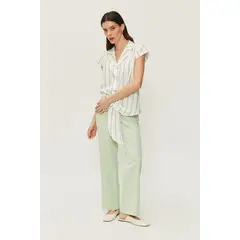 ASH - Blusa Camisera Rayas Lurex Blanco