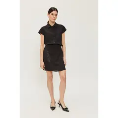 ASH - Falda Con Bordado Negro
