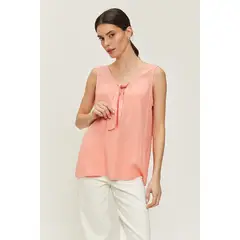 ASH - Top Liso Con Lazo coral