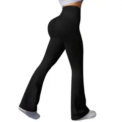 SUKHA - Calzas Leggings Push Up Alta Flare Negro