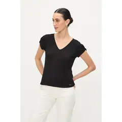 ASH - Polera Rib Acanalado Negro