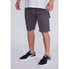 SIOUX - Bermuda Hombre Negro Hilo Contraste