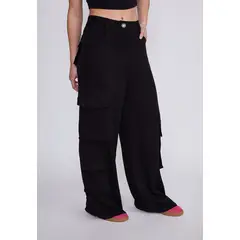 SIOUX - Pantalón Mujer Negro 3 Bolsillos