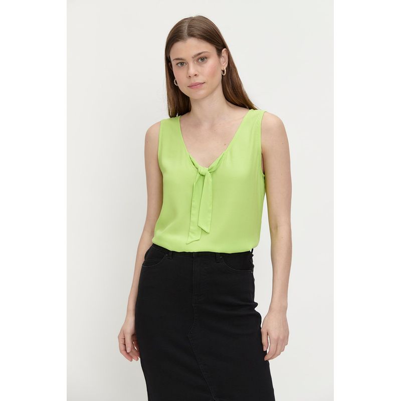 ASH - Blusa Sin Mangas Verde Mujer Ash