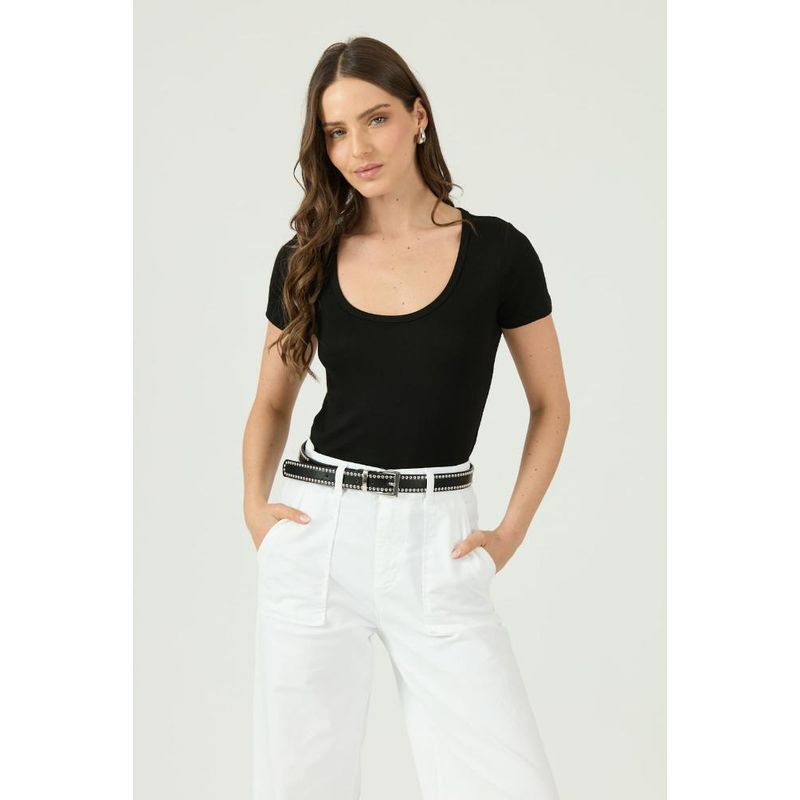 PRIVILEGE - Polera negra manga corta PRIVILEGE - Negro