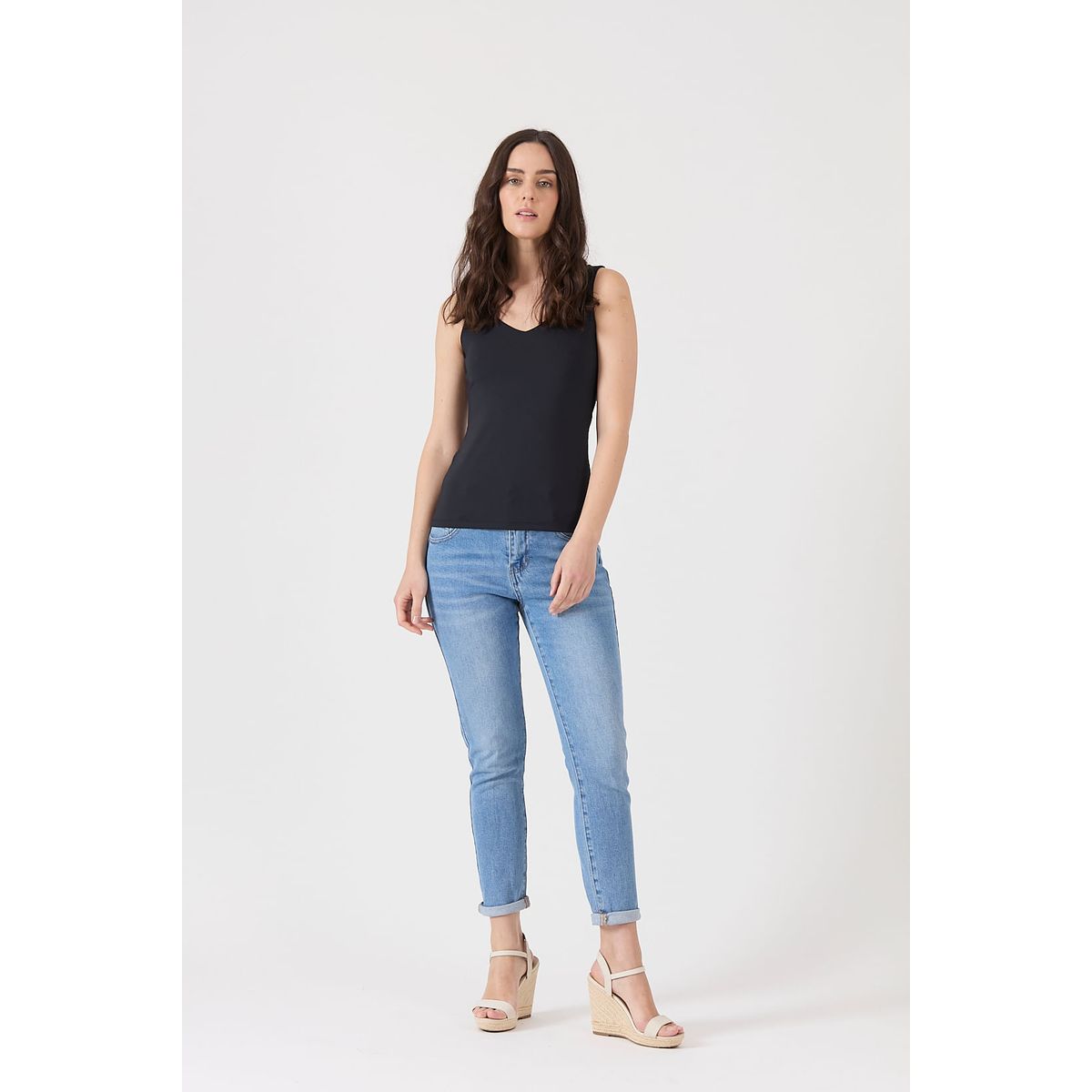 PRIVILEGE - Polera poliamida negra 1582