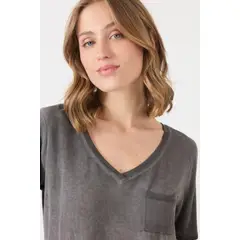 PRIVILEGE - Polera negra manga corta - Negro