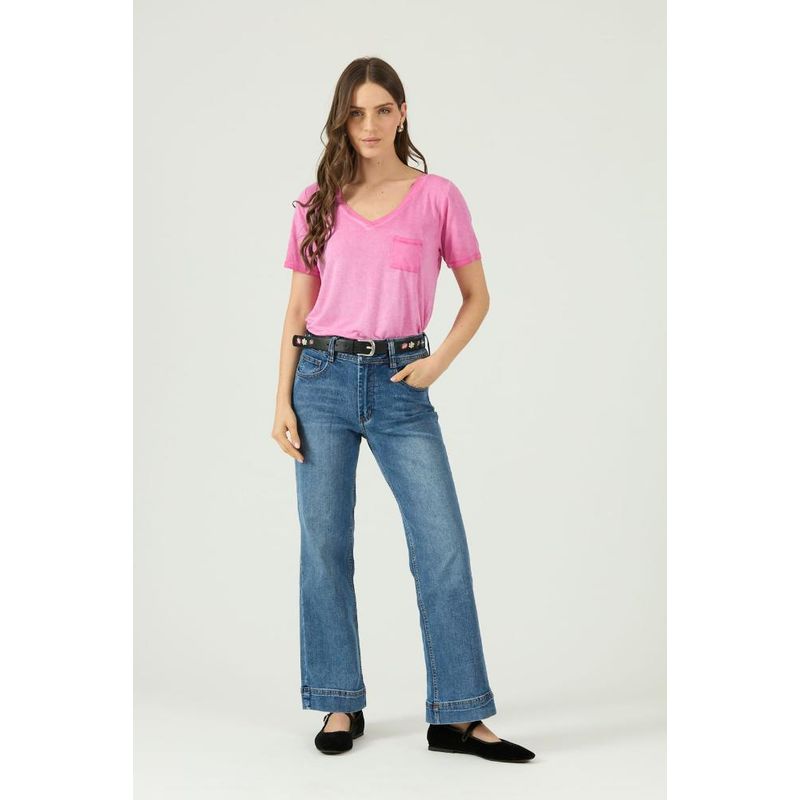 PRIVILEGE - Polera fucsia manga corta PRIVILEGE - Fucsia