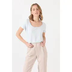 PRIVILEGE - Polera denim rayas 1358 - Denim