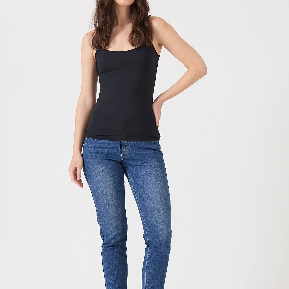 PRIVILEGE - Polera poliamida negra 1493