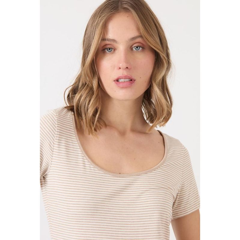 PRIVILEGE - Polera crudo rayas PRIVILEGE 1359 - Crudo