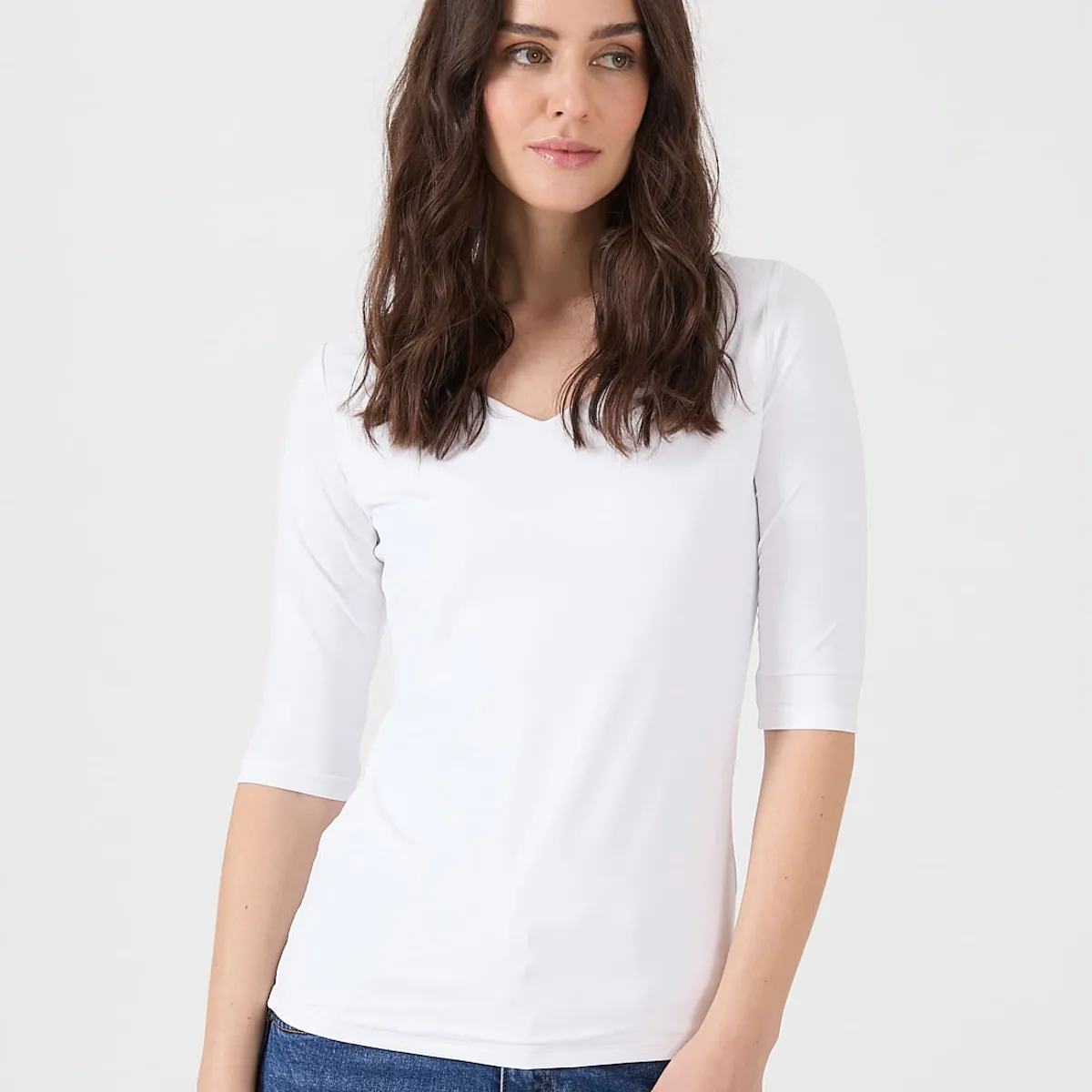 PRIVILEGE - Polera poliamida blanca 1550